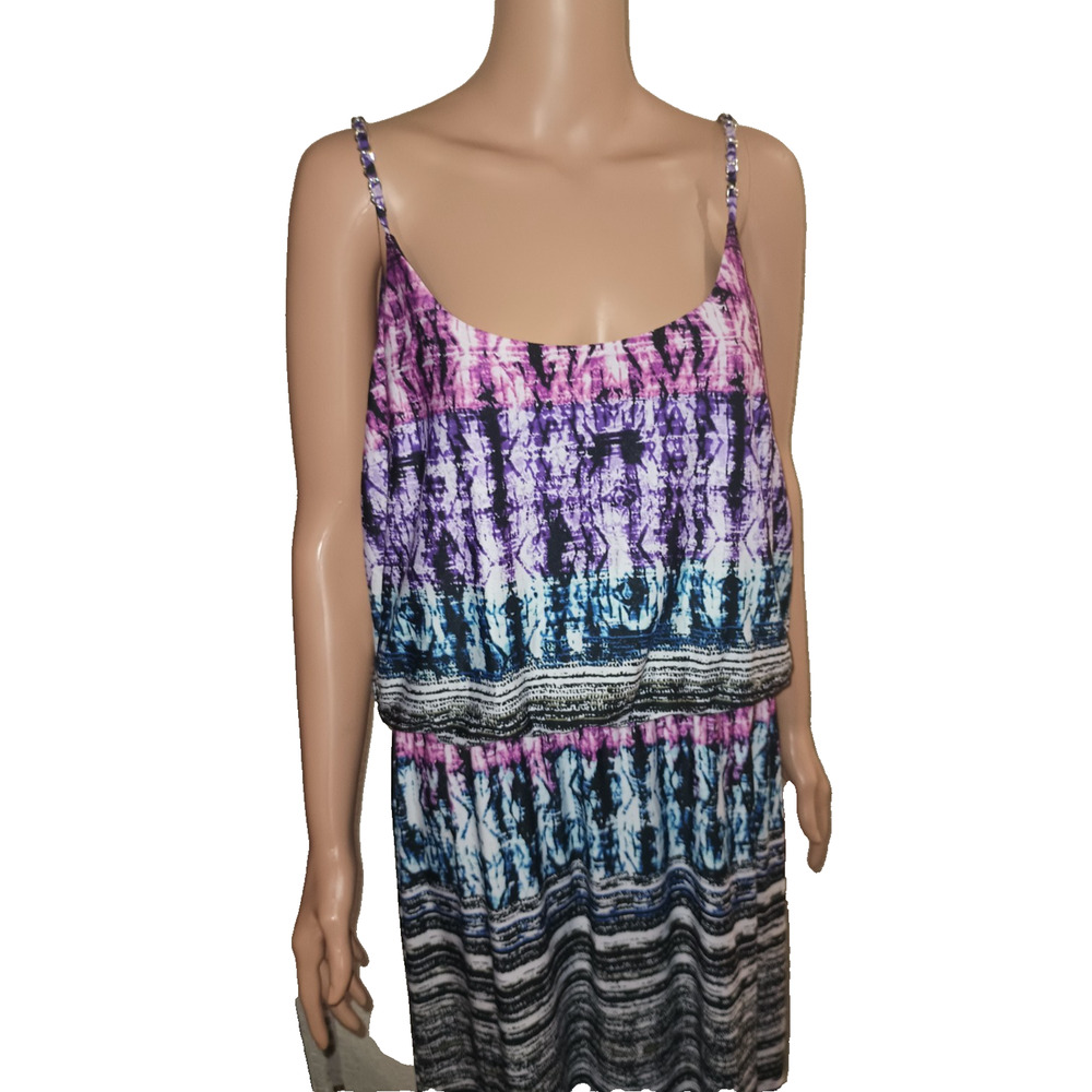 CATO Women's Multicolor Tie-Dye Sleeveless Maxi Dress Size XL W012A - Picture 2 of 6